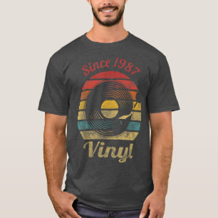Seit 1987 Vinyl Retro Vintag Music 2849 T-Shirt
