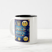 SEIT 2002 - Retro Computer Pixel Schriftart & Digi Zweifarbige Tasse (Vorderseite Links)