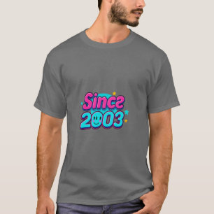 Seit 2003 Retro Neon Birthday Shirt - Vibrant Pix