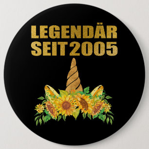 Seit 2005 Einhorn 16. Geburtstage Button