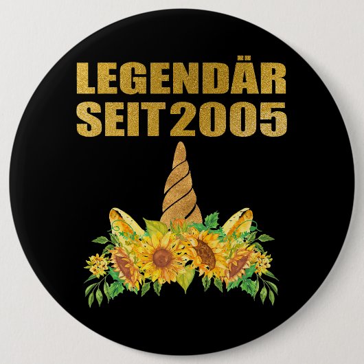 Seit 2005 Einhorn 16. Geburtstage Button (Vorderseite)