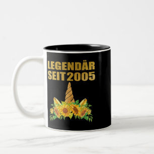 Seit 2005 Einhorn 16. Geburtstage Zweifarbige Tasse