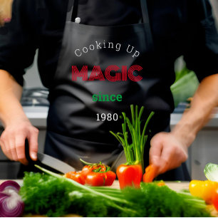 Seit der Magie kochen - lange schwarz Schürze