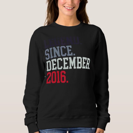 Seit Dezember 2016 für Männer Frauen Sweatshirt (Vorderseite)