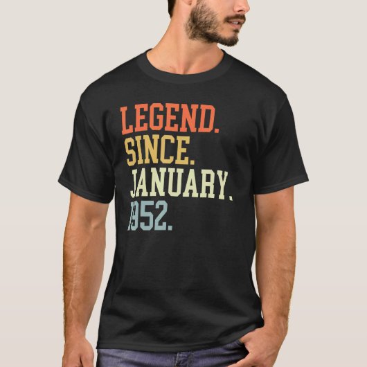 Seit Januar 1952 für Männer Frauen 19. Januar T-Shirt (Vorderseite)