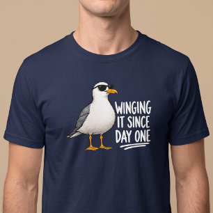 Seit Tag Eins Improvisiert Lustige Möwe T-Shirt