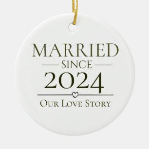 Seit unserem personalisierten Jahr verheiratet Uns Keramik Ornament