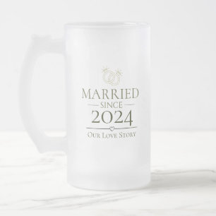Seit unserem personalisierten Jahr verheiratet Uns Mattglas Bierglas