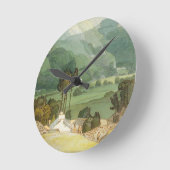 Seite, 1786 (w/c mit Stift und Tinte über Graphit) Runde Wanduhr (Winkel)