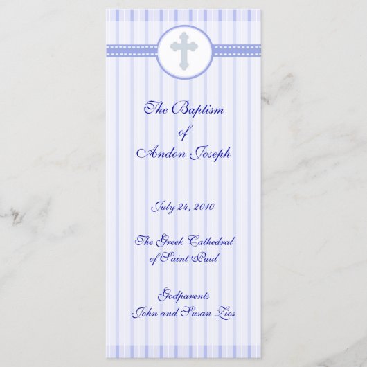 Seite 1/5 Griechisch-orthodoxe Kirche Taufprogramm Programm (Vorderseite)