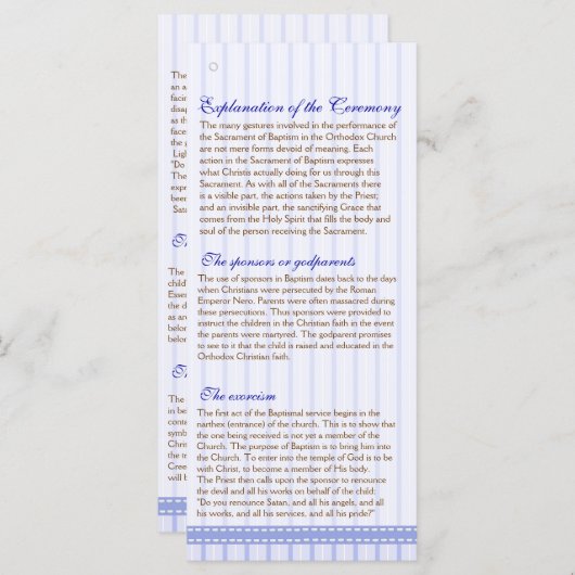 Seite 2/5 Griechisch-orthodoxe Kirche Taufprogramm Programm (Vorne/Hinten)