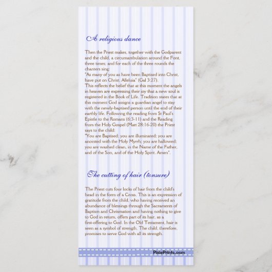 Seite 4/5 Griechisch-orthodoxe Kirche Taufprogramm Programm (Rückseite)