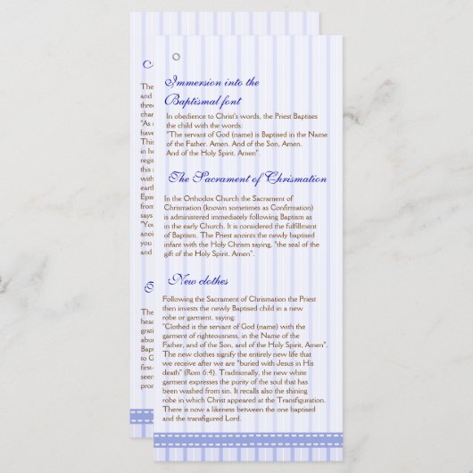Seite 4/5 Griechisch-orthodoxe Kirche Taufprogramm Programm (Vorne/Hinten)