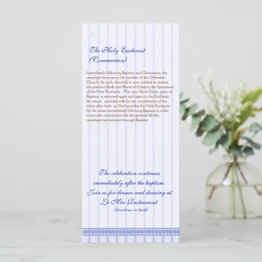 Seite 5/5 Griechisch-orthodoxe Kirche Taufprogramm Programm (Stehend Vorderseite)