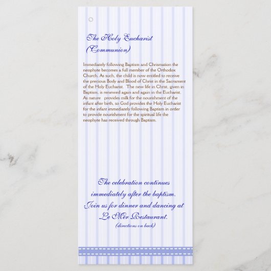 Seite 5/5 Griechisch-orthodoxe Kirche Taufprogramm Programm (Vorderseite)