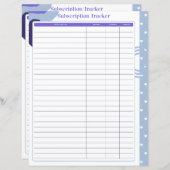 Seite "Abonnement-Tracker" - Monatliche oder jährl (Vorne/Hinten)