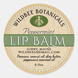 Seite an Kraft-Bienenwachs-Lippen-Balsam mit gepun Runder Aufkleber