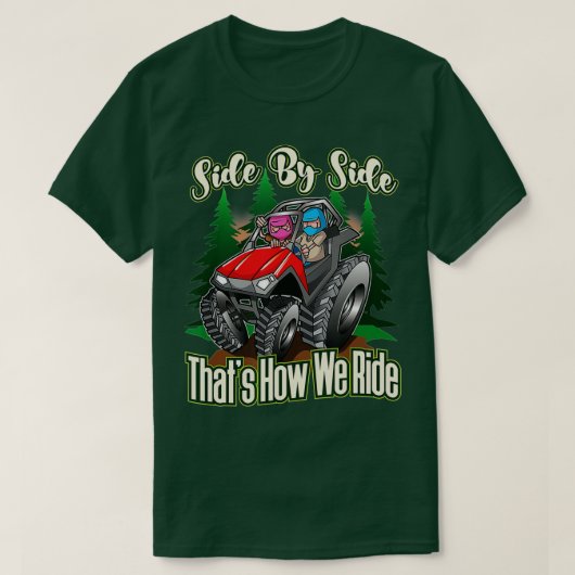 Seite an Seite ATV Vier-Rad-Off-Road-Fahrt T-Shirt (Design vorne)