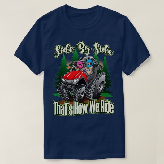 Seite an Seite ATV Vier-Rad-Off-Road-Fahrt T-Shirt (Design vorne)