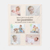 Seite an Seite Creme 6 Foto Grandchildren Collage Fleecedecke (Vorderseite)