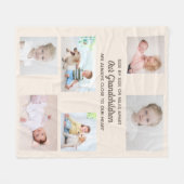 Seite an Seite Creme 6 Foto Grandchildren Collage Fleecedecke (Vorderseite (Horizontal))