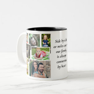 Seite an Seite, Meilen entfernt Familienfoto-Kaffe Zweifarbige Tasse