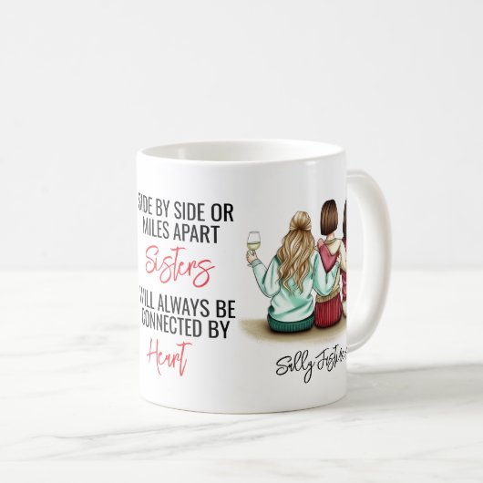 Seite an Seite oder Meilen an Händlern angeschloss Kaffeetasse (VorderseiteRechts)