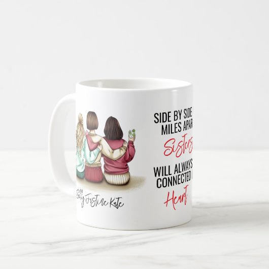 Seite an Seite oder Meilen an Händlern angeschloss Kaffeetasse (Vorderseite Links)