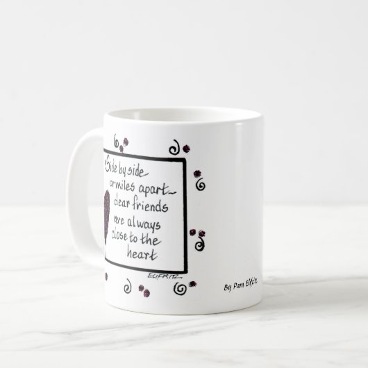 Seite an Seite, Wir sind Freunde, Gedicht, Text Kaffeetasse (Vorderseite Links)