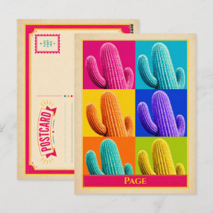 Seite Ansichtskarte Arizona Kaktus Vintage Postkarte