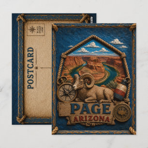 Seite Arizona Postkarte Vintage Reise
