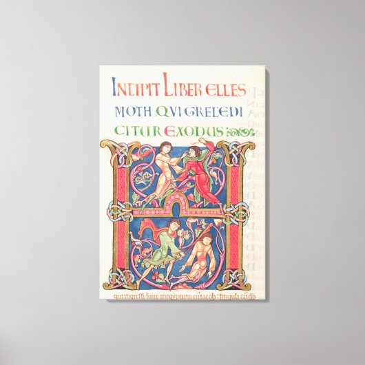 Seite aus der Winchester-Bibel, c.1150-80 Leinwanddruck (Vorderseite)