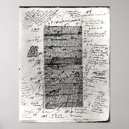 Seite aus einem Werk von Balzac Poster (Vorne)