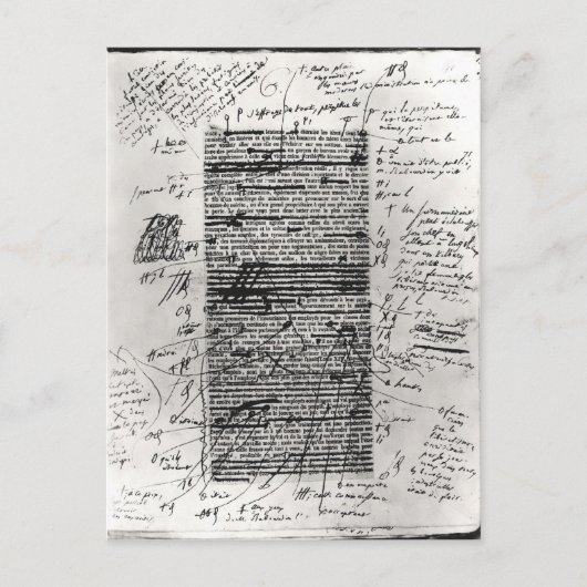 Seite aus einem Werk von Balzac Postkarte (Vorderseite)