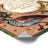 Seite aus einer hebräischen Bibel mit Vögeln, 1299 Poster (Ecke)