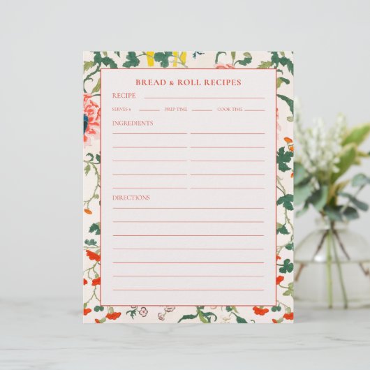 Seite "Brot und Rollen" | Blühende Blume (Stehend Vorderseite)