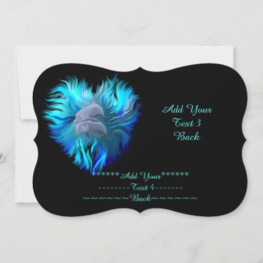 Seite der Delphine , Fügen Sie Ihren Text Einladun Einladung (Rückseite)