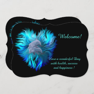 Seite der Delphine , Fügen Sie Ihren Text Einladun Einladung