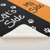 Seite der Katze, Seite Orange, schwarze Bettdecke Sherpadecke (3/4)
