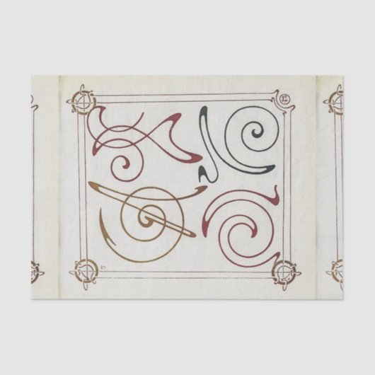 Seite der Kombinationen Ornementales von Mucha Seidenpapier (Vorderseite)