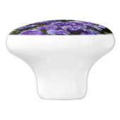 Seite der Lila und gelben Stiefmütterchen Keramikknauf (Seitenansicht)