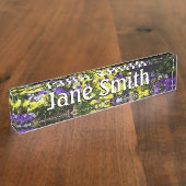 Seite der Lila und gelben Stiefmütterchen Namensplakette (Seite)