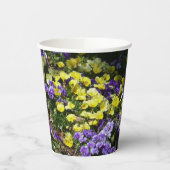 Seite der Lila und gelben Stiefmütterchen Pappbecher (Links)