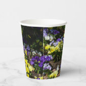 Seite der Lila und gelben Stiefmütterchen Pappbecher (Rechts)