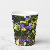 Seite der Lila und gelben Stiefmütterchen Pappbecher (Vorderseite)