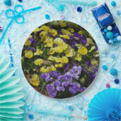 Seite der Lila und gelben Stiefmütterchen Pappteller (Party)