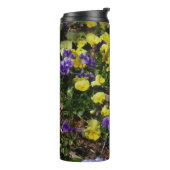 Seite der Lila und gelben Stiefmütterchen Thermosbecher (Nach links gedreht)