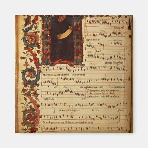 Seite der musikalischen Anmerkung mit historiated Magnet