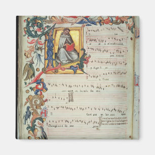 Seite der musikalischen Anmerkung mit historiated Magnet