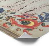 Seite der musikalischen Notation mit geschichteter Poster (Ecke)